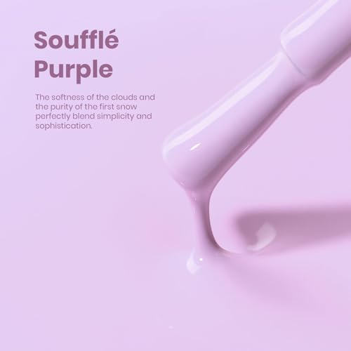 Image of Beetles Purple Gel Nail Polish - Souffle Purple Gel Nail Polish15ML Full Size /0.51Fl Oz, Soak Off UV LED Lamp Pastel Nails Art, Long-Lasting Manicure Salon DIY Home Summer Nails