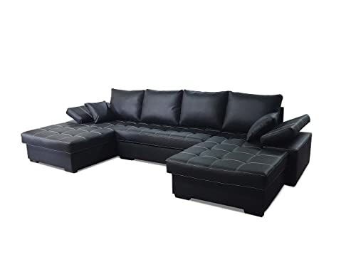 Modernes Ecksofa mit Schlaffunktion und Bettkasten Fondo U-Form Schlafsofa...