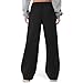 Women's Wide Leg Sweatpants Plus Size Fleece Lined Lightweight Drawstring Straight Cotton Elastic Waist Joggers with Pockets Ladies Baggy Lounge Travel Early Spring Fashion Outfits Black Medium