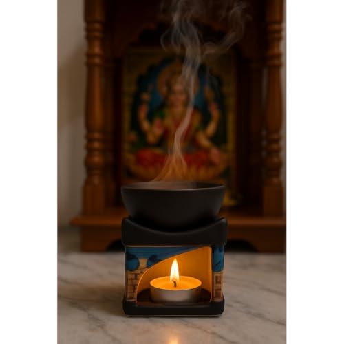 Image of Cortina Ceramic Electric Wax Melt Warmer with Silicone Dish | Fragrance Oil Burner for Scented Wax Cubes & Essential Oils | Stylish Wax Melter for Home, Bedroom, Office Dcor & Gift Use | Color 3