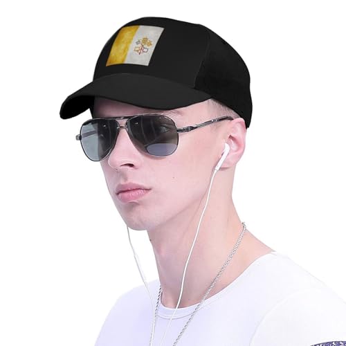 Flag of Vatican City Unisex Classic Adjustable Curved Brim Baseball Cap, Trucker Hat4