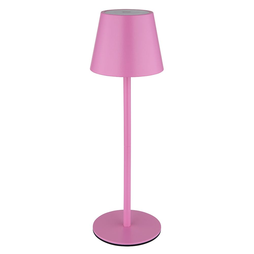 Außenleuchte Tischlampe Akku Tischleuchte Touchdimmer Flaschenaufsatz CCT, pink, USB-C, LED 3W 200Lm warm-kaltweiß, DxH 11,5x36 cm