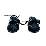  Folk Artesanía Par Zapatos Piel Cordones para muñeca clásica 42 cm. Sintra, Simona Medidas 5.5x3.5 cm (Negro)