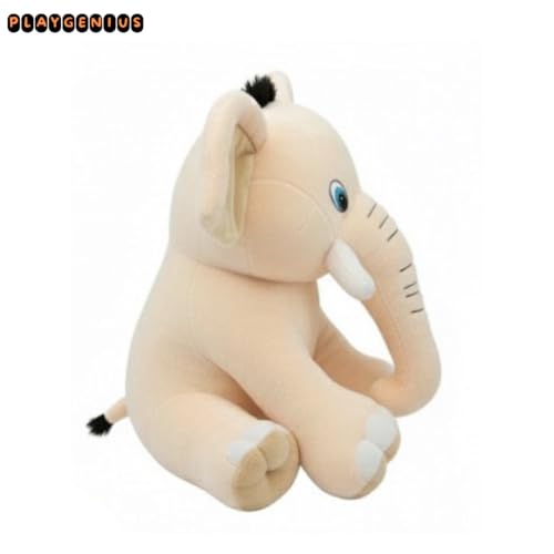 Image of Sitting Elephant Soft Toy - Beige | Super-Soft Plush Stuffed Animal for Girls Kids | Soft Stuff Toy for Kids | Ideal for Birthday Gift - 36 CM | Cute-Design & Washable