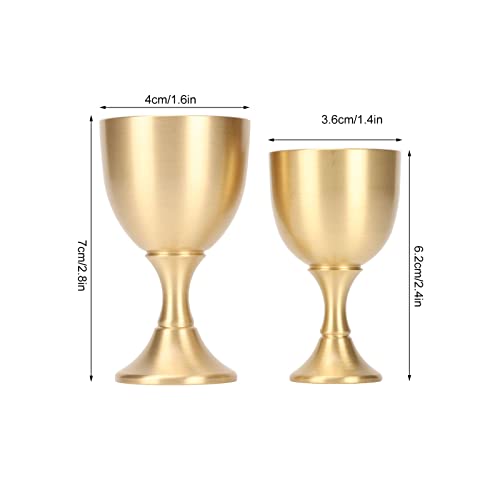 Qcwwy Brass Vintage Chalice Goblet, Chalice Gold Finish Golden Metal Retro Wine Cup Chalice Goblets Small Wine Glasses Table Decoration - Image 4