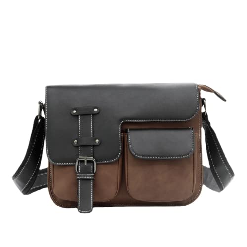 Umhängetasche für Herren PU wasserdicht Schultertasche aus Leder mit Mehreren Taschen Business kleine Cover