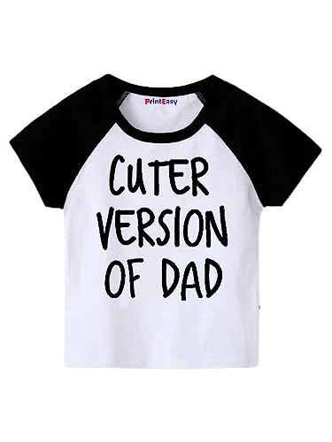 Image of PrintEasy� Cuter Version of Dad Cotton Round Neck Half Sleeves Unisex T-Shirt for Boys & Girls