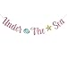 MonMon & Craft Under the Sea Banner / Mermaid Theme Baby Shower Birthday Wedding Engagement Party Decor / Ocean World Sign 1st Birthday Party Decorations - Pink Glitter