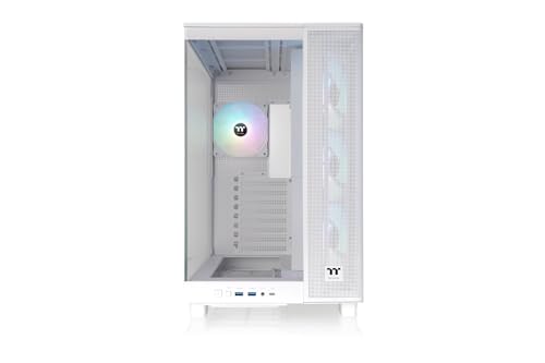 Image of Thermaltake View 380 XL TG ARGB PC Case, Snow White, Tempered Glass Panels, 4x120mm ARGB Fans