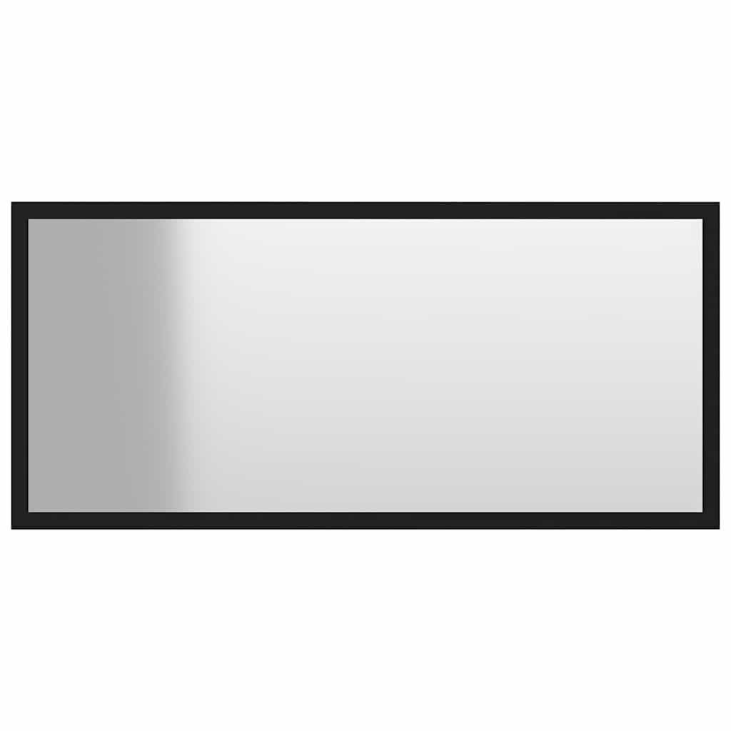 Juego de muebles de baño de madera de 80 cm con espejo y armario para lavabo, 2 piezas, color negro