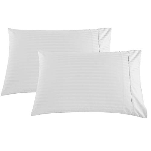 400 Thread Count 100% Cotton Pillowcase Set, Soft & Breathable Sateen Weave, Hotel Collection Wrinkle Free Hypoallergenic & Luxury Bedding,Pillowcase (Standard(20