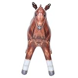 COOLHIYA Decoración Inflable de Caballo para Fiestas Infantiles Juguete Animal Seguro y Educativo Modelo Realista para Cumpleaños y Decoraciones de Jardín al Aire