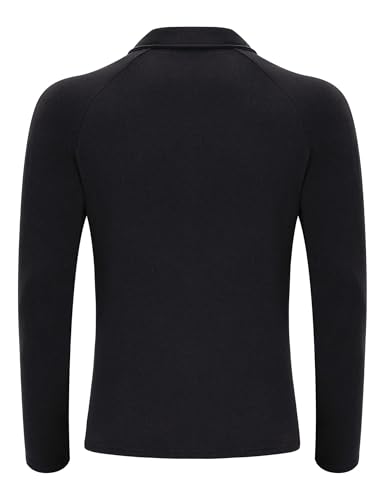 Men's Winter Fleece Lined Quarter Zip Pullover for Running in Dark Gray Sizing2