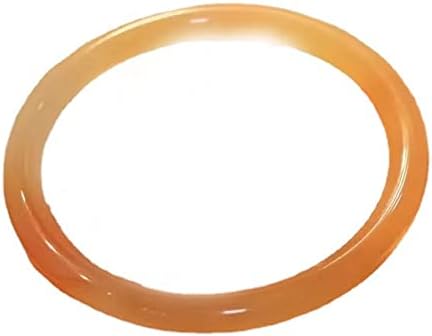 Womens Chalcedony Agate Bracelet, Natural Orange Jade Bangles, Chinese Elegant and Classical Lucky Jade Bangle Bracelet, with Jewelry Box,58mm,60mm