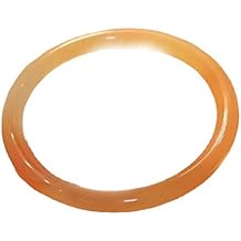 Womens Chalcedony Agate Bracelet, Natural Orange Jade Bangles, Chinese Elegant and Classical Lucky Jade Bangle Bracelet, with Jewelry Box,58mm,60mm
