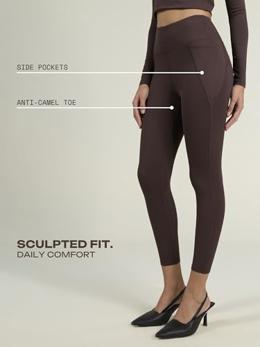 Image of CAVA Sculpt Core Leggings for Women | High Waisted, Anti Camel Toe, Deep Side Pockets, Rounded Back Seam, Sculpting Stretch Fabric