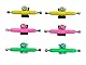 LEEFAI 3 Sets pf Pro Fingerboard Trucks (Achsen) 34mm G1 Inverted Style- Pro Mini Finger Skateboard Truck with Single Axles Without Pivot Cups (Pink+Yellow+Green)