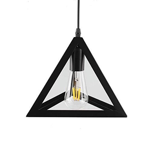 Image of Mahganya Decoration New Fancy Modern Ceiling Lamp for Living Room, Office,Bedroom Lamp with All Fixtures and Fitting (Triangle Hanging) Iron, Black