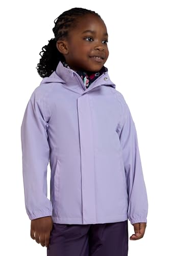 Mountain Warehouse Pakka Kids Waterproof Jacket - Wind Resistant Lightweight Breathable Rain Coat for Girls & Boys Packaway Bag - For Rain Spring Summer Lilac Teen Size 13 Years