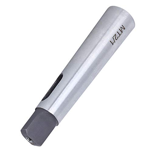 Taper Reducing Adapter Drill Sleeve, MT2 to MT1, High Hardness Wear, Silver, High Speed Steel, Precision Machined for Optimal Performance