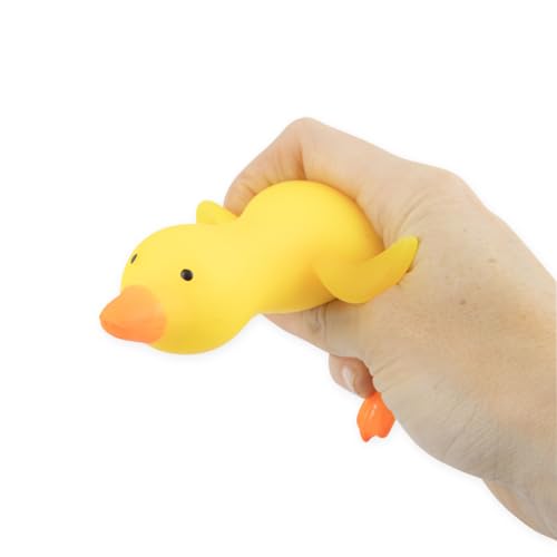 TRENDHAUS 958488 – Antystresówka Kaczka, 2 sztuki, każda ok. 16 x 7,5 x 4,3 cm, squishy w kształcie kaczki, piłki antystresowe dla dzieci i dorosłych