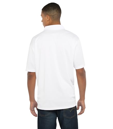 Men's White Collegiate Premium Moisture Wicking Icon Polo2