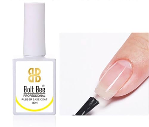 Image of Rubber Top Coat and Base Coat Set 15ml Each - Soak Off UV LED Gel Nail Polish for Long-Lasting Nail Art - Strong Adhesion Gel Base and High Gloss Top for Salon and DIY Manicure Use