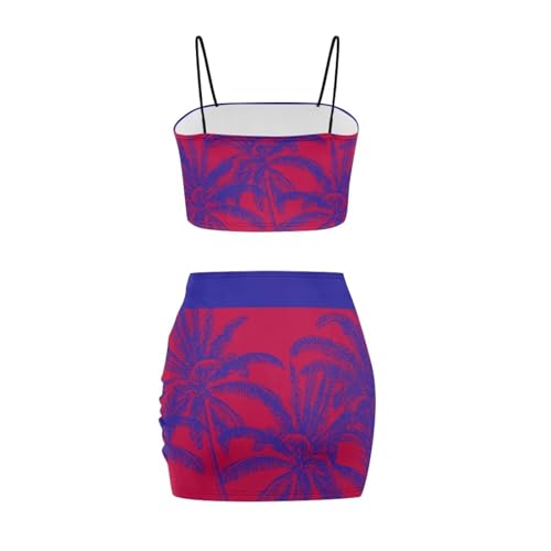 Image of 2025 Sexy Spaghetti Strap Crop Tops and Bodycon Skirt Casual 2 Piece Set S-4XL
