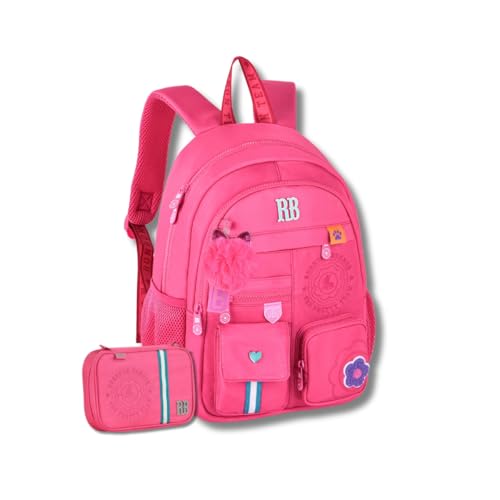 Kit Mochila Rebecca Bonbon Costas Rosa Escolar Estojo Box Meninas