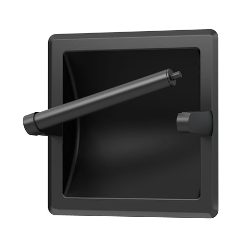 Gatco 752 Recessed Pivoting Toilet Paper Holder, Wall Mounted, Heavy Duty Metal Tissue Holder for Bathroom – Available in Matte Black by Gatco - Used condition - CA$33.34
