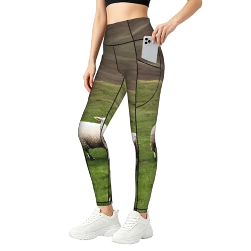 Leggings con estampado de corderos cómodos para abrigar y entrenar sin frío