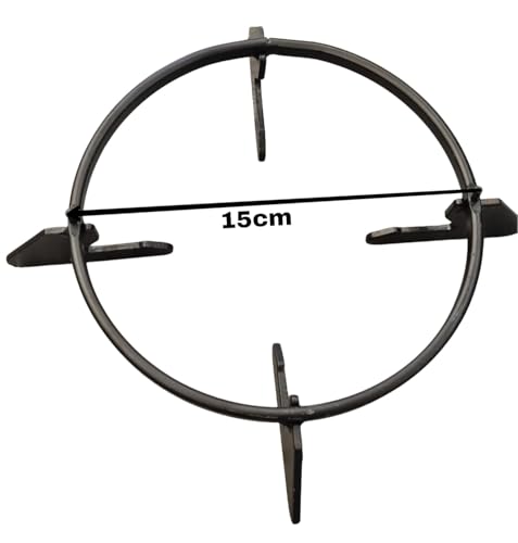Image of Heavy Duty Pan Support Ring for Glass Top Gas Stoves | Durable Metal Frame | Size 15 x 15 x 5 cm | Pack of 2