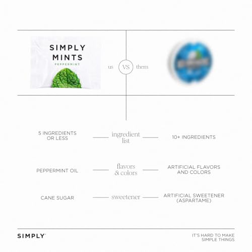Simply Gum Mints | Individually Wrapped Mints | Peppermint | 50 Pouches | Breath Freshening, Vegan thumb #4