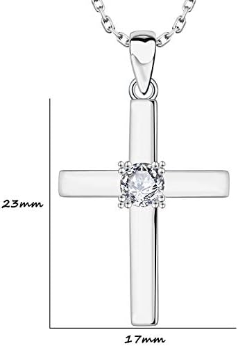 Starchenie Women Necklace 925 Sterling Silver Jesus Cross Necklace Pendant White Gold Necklace 3A Cubic Zirconia Neckalce