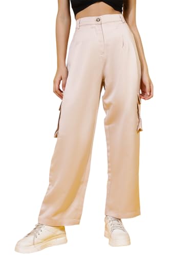 Image of KOTTY Women's High Rise Relaxed || Straight || Joggers Fit Cargo's for Pants || Trousers