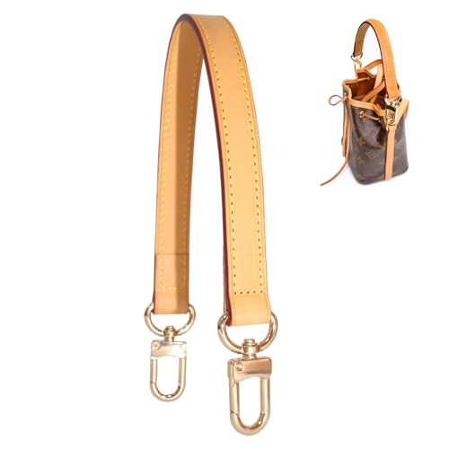 BEUDW Vachetta Leather Handbag Strap Suitable for Changing Shoulder Straps on L V Handbags and Bucket Bags(Ambe-W:0.7in L14.9in)