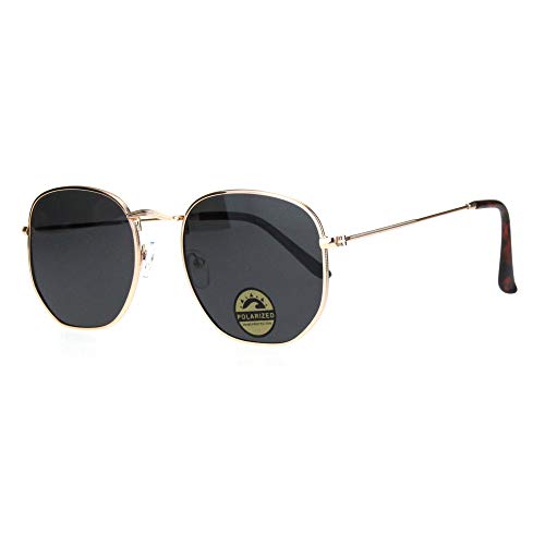 SA106 Polarized Lens Mens Rectangular Metal Rim Retro Dad Sunglasses2