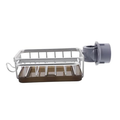 UKCOCO Estante del Fregadero Estante De Desagüe del Fregadero Sostenedor del Paño De Plato Dispensador De Jabón para Platos Tendedero De Cocina El Plastico Silver
