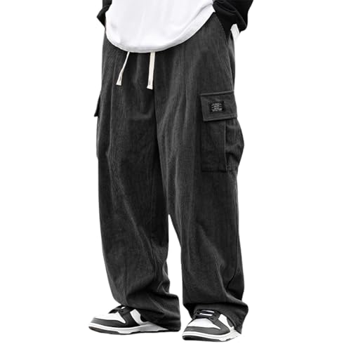 Mokaloha Pants, Mokaloha Mens Pants Vintage Corduroy Multi-Pocket Embroidered Logo Elastic Waist Work Trousers3