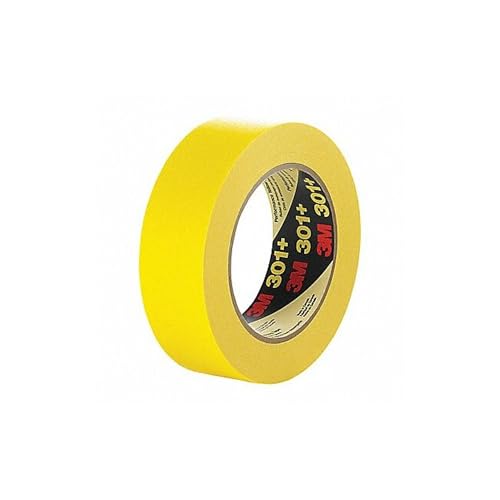 Image of 3M 301+ High Performance Masking Tape, Yellow, 48 mm x 55 m - High Performance Holding and Masking Tape for Automotive, Specialty Vehicle and Industrial Markets, 1 Pack