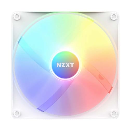 Image of NZXT F140 RGB Core - 140mm Hub-Mounted RGB Fan - 8 Individually-Addressable LEDs - Semi-Translucent Blades - High Static Pressure & Airflow - Quiet Operation - PWM Control - CAM Software - White