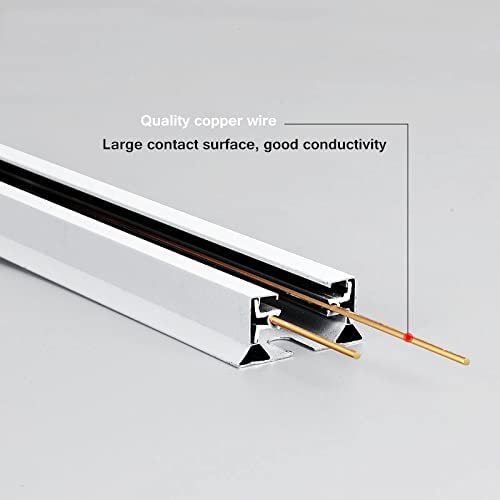 Image of Nortek LED Light Track Ceiling Channel Rail Track Line Trackway For B15D LED Track Light Spot Light & Focus Light (Track /Trackway /Rail, Black Pack Of 2), 10 Watt