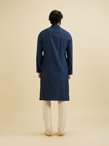 Image of Manyavar Men's Blended Viscose Self Design Kurta Set (2pcs)