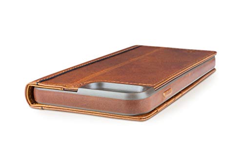 Image of twelve south journal for iphone 8 plus / 7 plus / 6 plus | leather wallet shell and display stand (cognac)