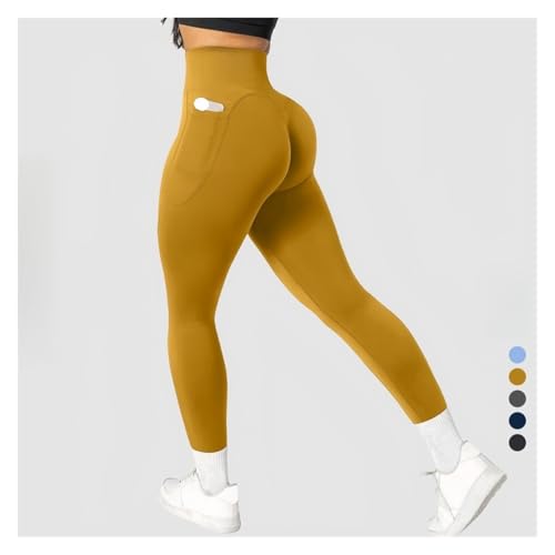 Leggings yoga realce glúteos sexy push up con bolsillos laterales y tejido elástico 6