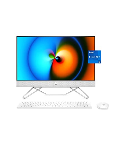 Image of HP All-in-One Bundle PC, 23.8 inch Full HDMicro-Edge Touchscreen Display, 12thGeneration Intel Core i7Processor, Intel Iris Xe Graphics, 16 GBSDRAM, 512 GB SSD,Windows11 HomeOS, Wi-Fi(24-CB1180, 2022)