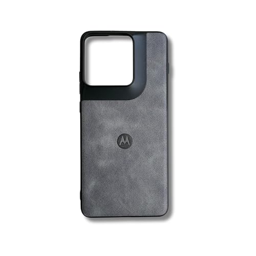 Image of Premium Leather Back Cover for Motorola Edge 70 5G | Slim & Stylish Protective Case with Soft Edges | Shock Resistant, Lightweight Case (Grey)