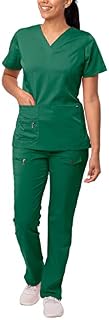 Adar Pro Breakthrough Plus Scrub Set for Women - Enhanced V-Neck Top & Multi Pocket Pants