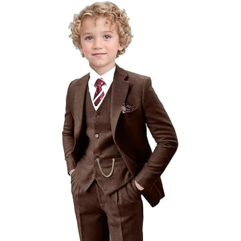 YoTsaiSpring Boys 3 Piece Tweed Suit Cover