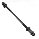 Meuey Lyot Bike Axle 240 mm /9.45 Inch Bike Axle Nut Bicycle Multiple Speed Rear Hub Axle 3/8 Inch Black 26TPI Wheel Hub Taper Lock Nut Washer Kit 1 Set